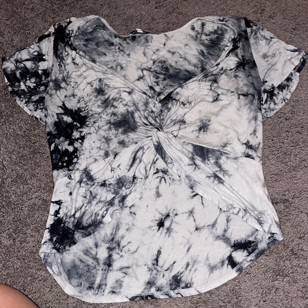 Tie dye T-shirt with tie in front